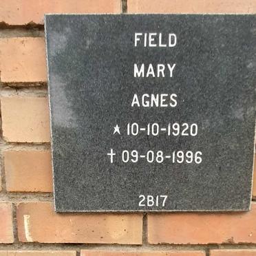 FIELD Mary Agnes 1920-1996
