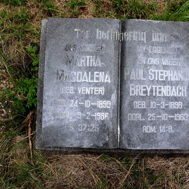 BREYTENBACH Paul Stephanus 1896-1963 & Martha Magdalena VENTER 1899-1986
