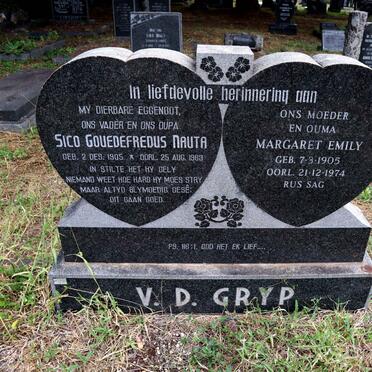 GRYP Sico Gouedefredus Nauta, v.d. 1905-1963 & Margaret Emily 1905-1974