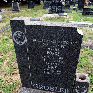 GROBLER Nick 1907-1977 & Porge 1919-1963