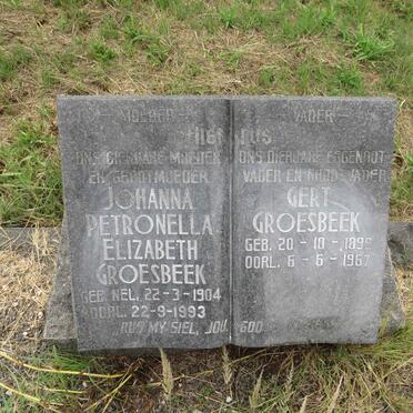 GROESBEEK Gert 1899-1967 & Johanna Petronella Elizabeth NEL 1904-1993
