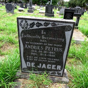 JAGER Andries Petrus, de 1887-1958