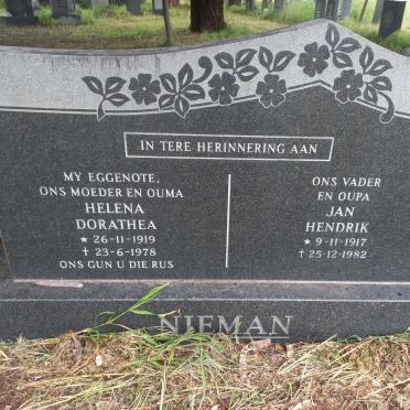 NIEMAN Jan Hendrik 1917-1982 & Helena Dorathea 1919-1978
