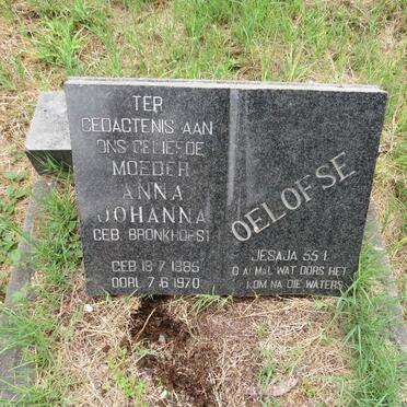 OELOFSE Anna Johanna nee BRONKHORST 1885-1970