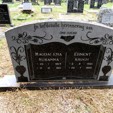 ROOYEN Ernest Krogh, van 1895-1966 & Magdalena Susanna 1904-1961