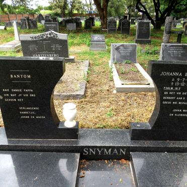 SNYMAN Bantom & Johanna Elizabeth 1922-1996