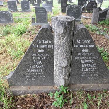 SLABBERT Henning Jeremias 1912-1968 & Anna Susanna 1914-1986