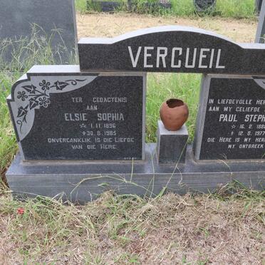 VERCUEIL Paul Stephanus 1888-1977 & Elsie Sophia 1896-1985