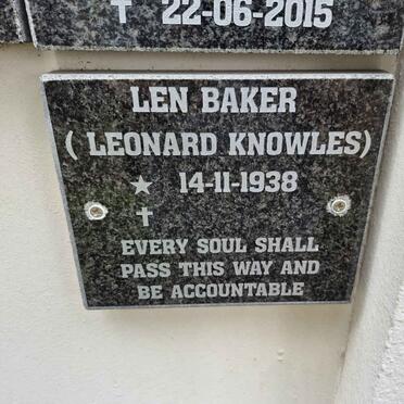 BAKER Leonard Knowles 1938-