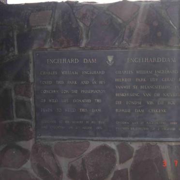 Limpopo, PHALABORWA district, Kruger National Park, Letaba, Engelhard dam_1, Engelhard plaque