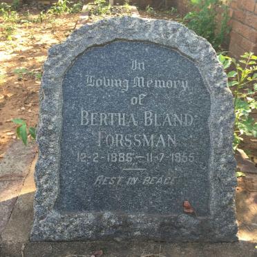 FORSSMAN Bertha Bland 1886-1955