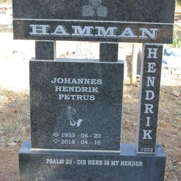 HAMMAN Johannes Hendrik Petrus 1933-2018