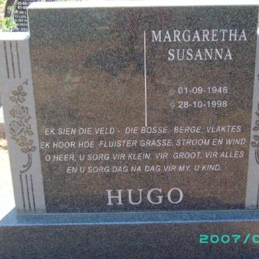 HUGO Margaretha Susanna 1946-1998