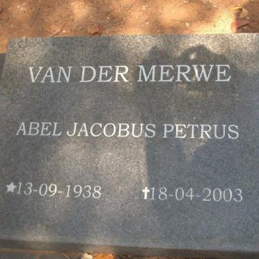 MERWE Abel Jacobus Petrus, van der 1938-2003