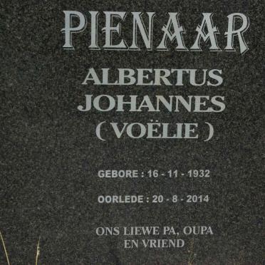 PIENAAR Albertus Johannes 1932-2014