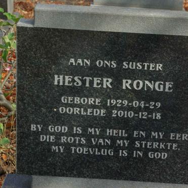 RONGE Hester 1929-2010