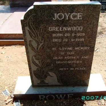 ROWE Joyce nee GREENWOOD 1909-1999