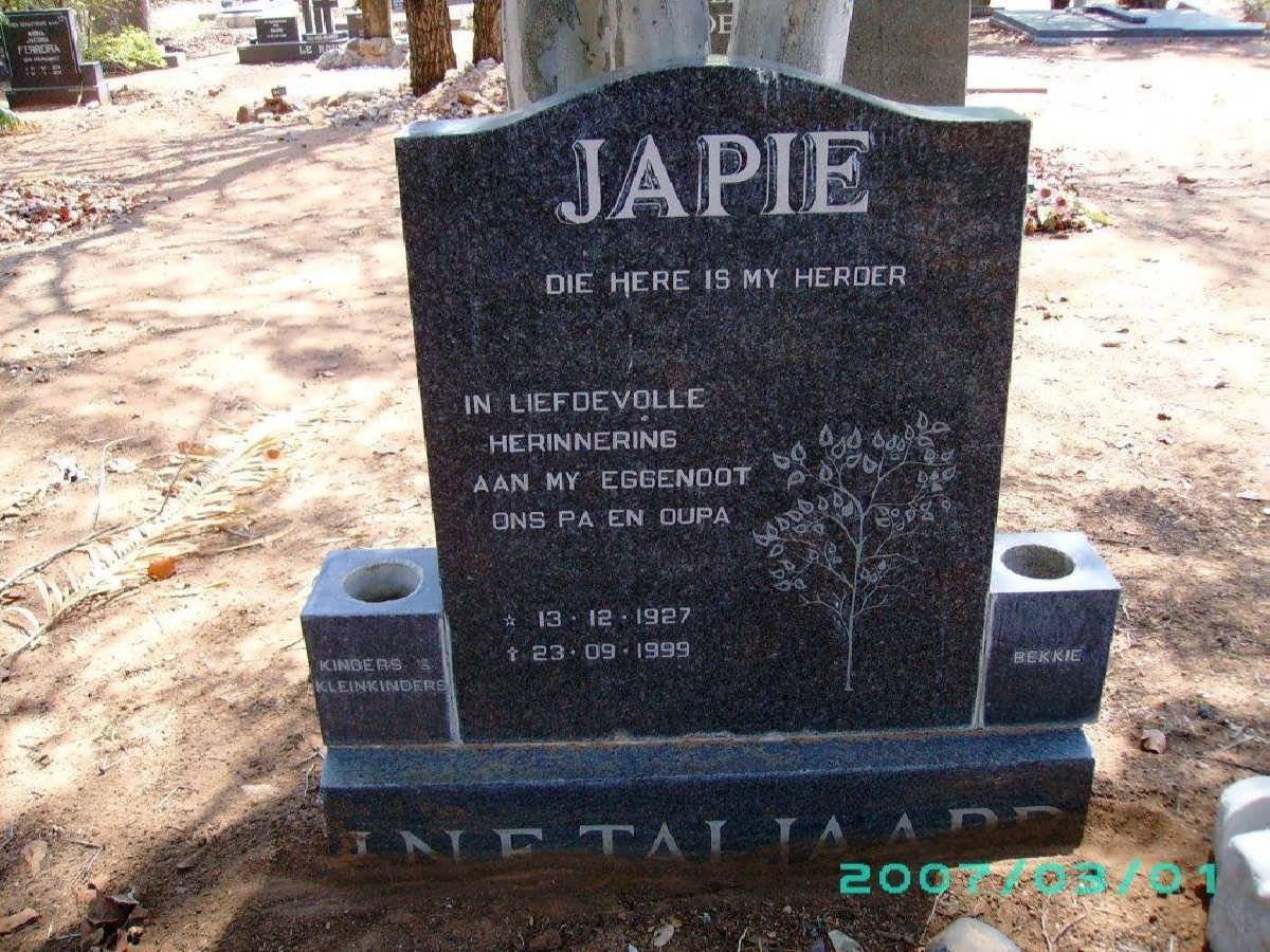 TALJAARD Japie 1927-1999