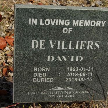 VILLIERS David, de 1963-2018