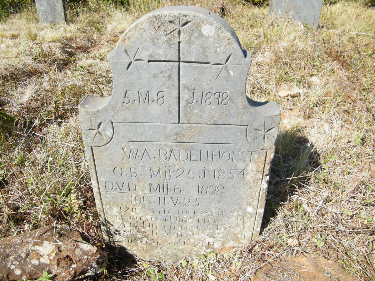 BADENHORST W.A. 1854-1898