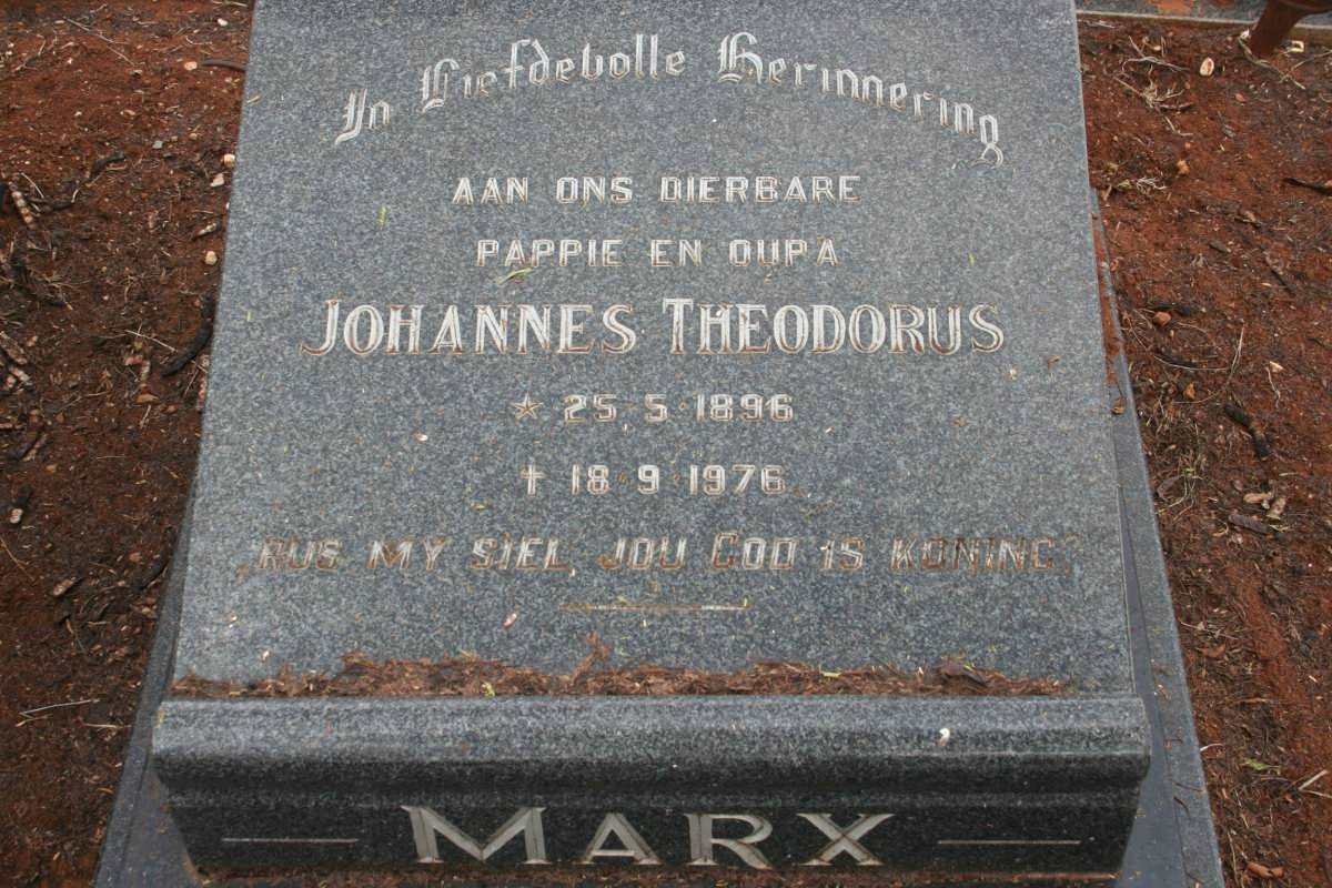 MARX Johannes Theodorus 1896-1976