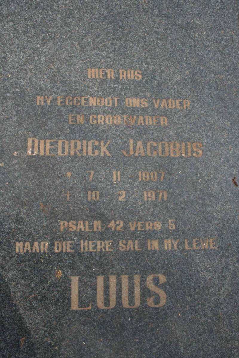 LUUS Diederik Jacobus 1907-1971