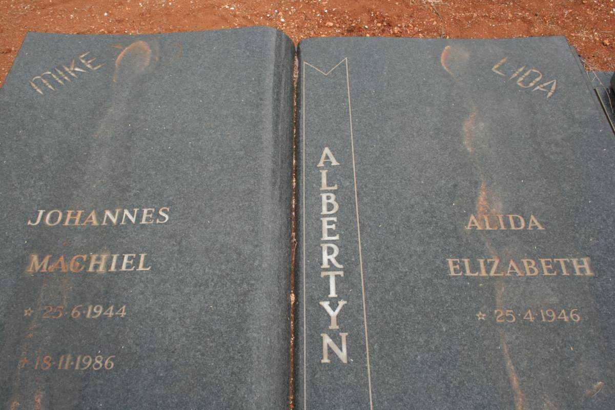 ALBERTYN Johannes Machiel 1944-1986 &amp; Alida Elizabeth 1946-