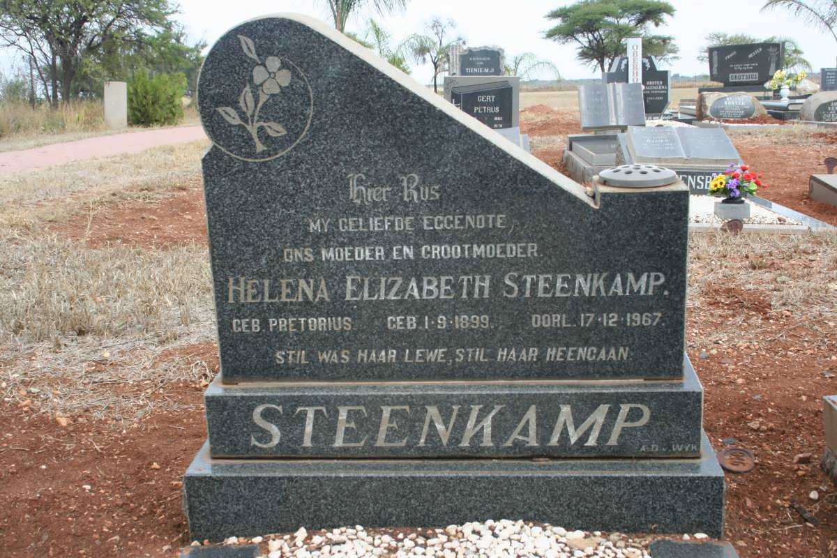 STEENKAMP Helena Elizabeth nee PRETORIUS 1899-1967