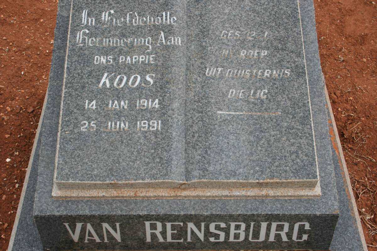 RENSBURG Koos, van 1914-1991