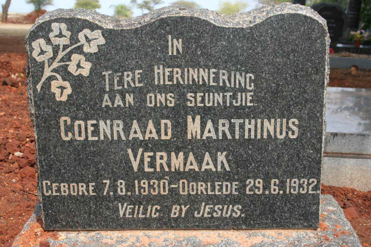 VERMAAK Coenraad Marthinus 1930-1932