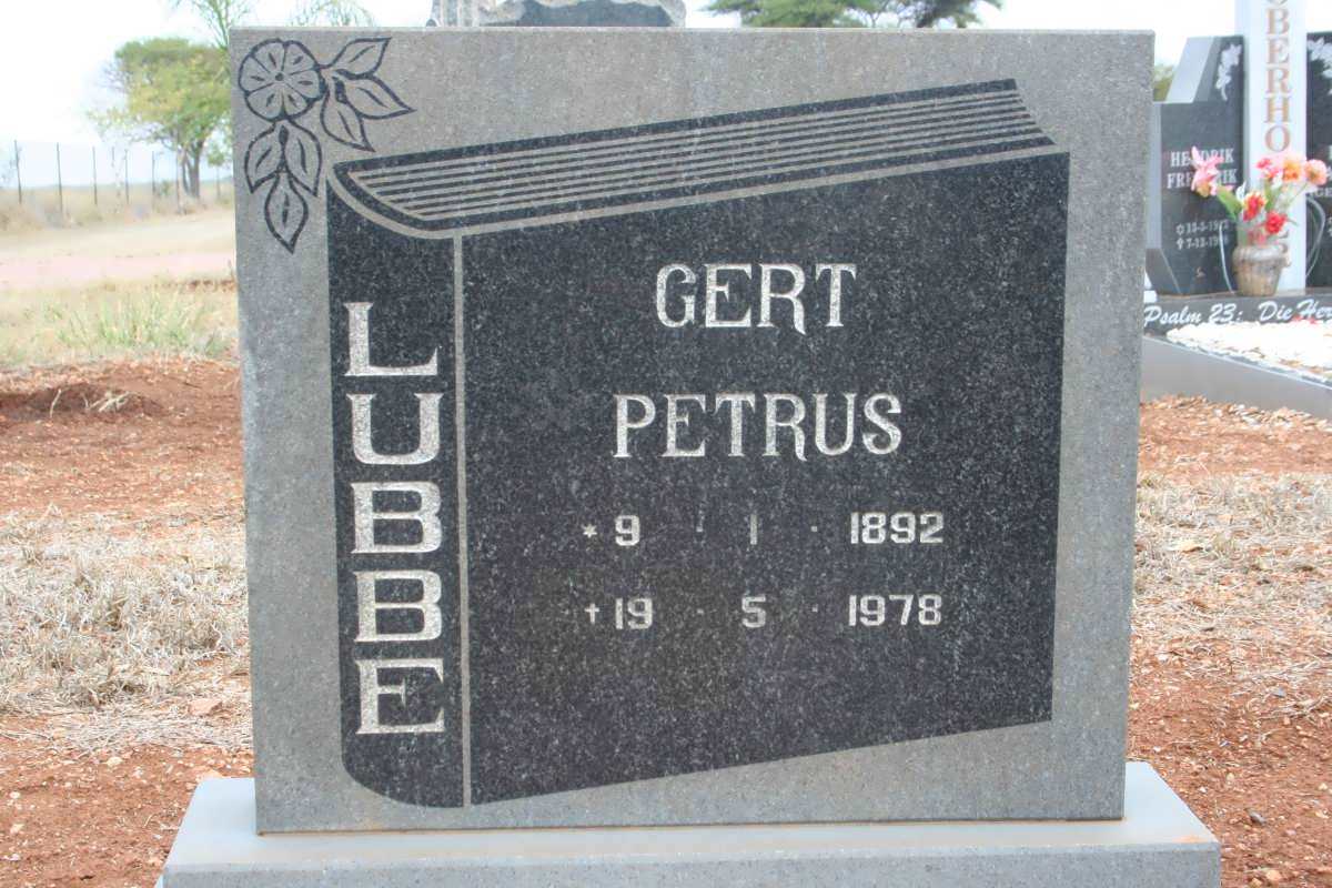 LUBBE Gert Petrus 1892-1978