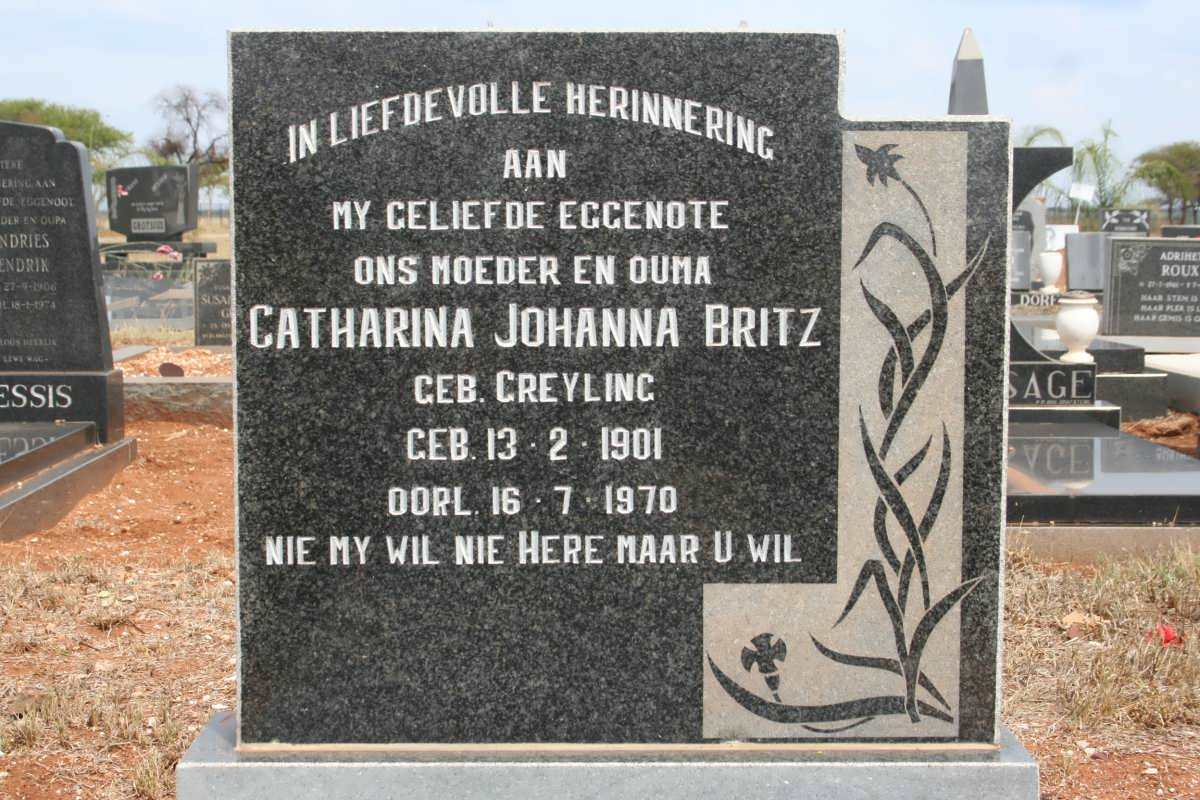 BRITZ Catharina Johanna nee GREYLING 1901-1970