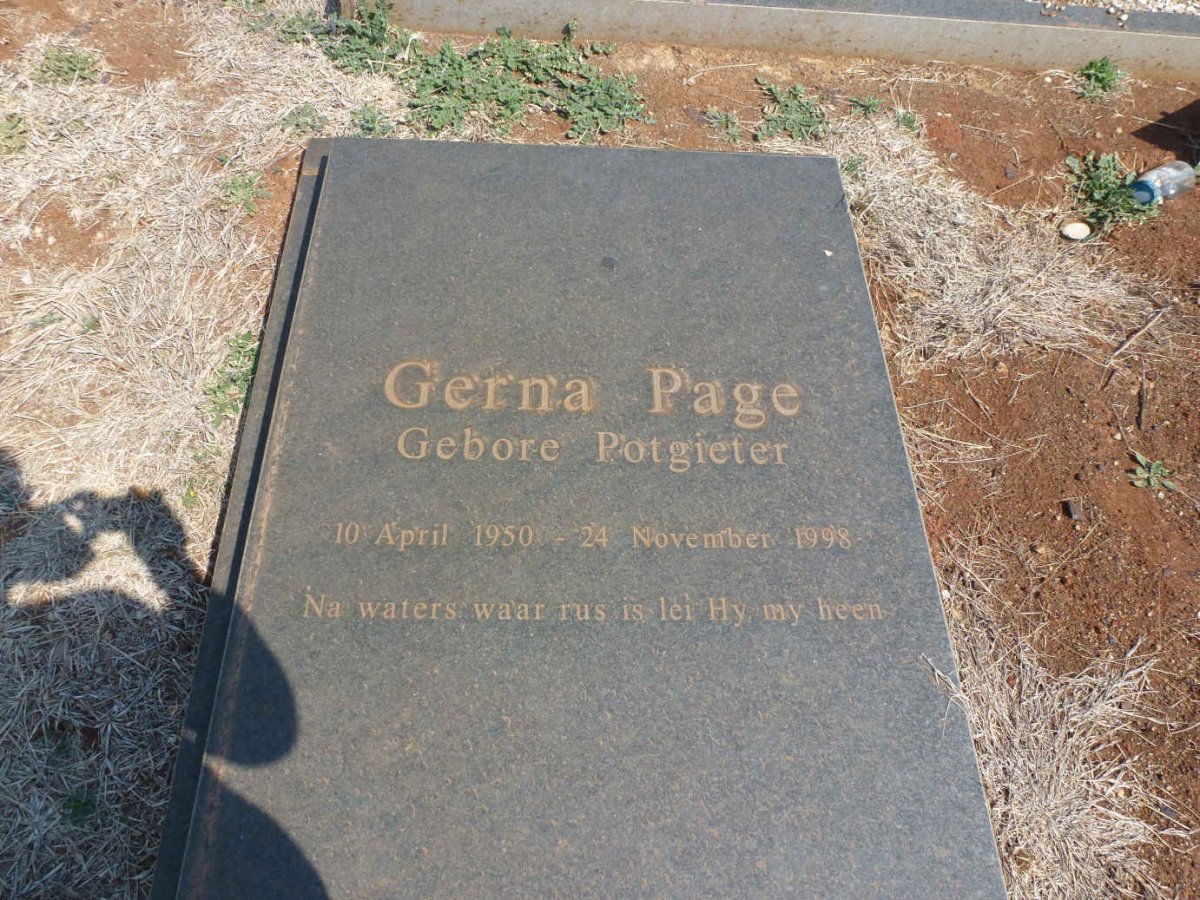 PAGE Gerna nee POTGIETER 1950-1998