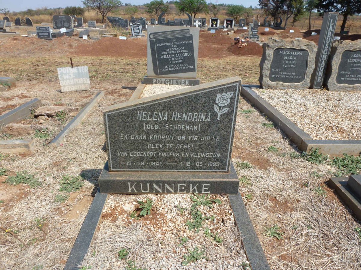 KUNNEKE Helena Hendrina nee SCHOEMAN 1945-1995