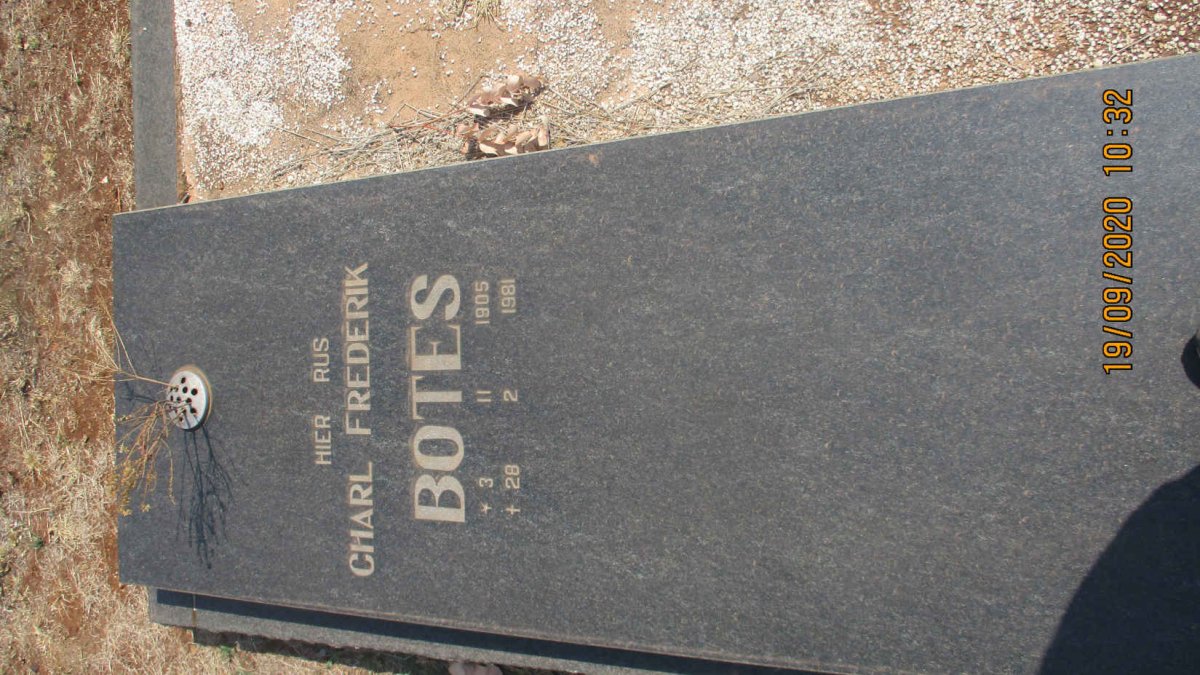 BOTES Charl Frederik 1905-1981 &amp; Johanna Jacoba NEETHLING 1906-1973