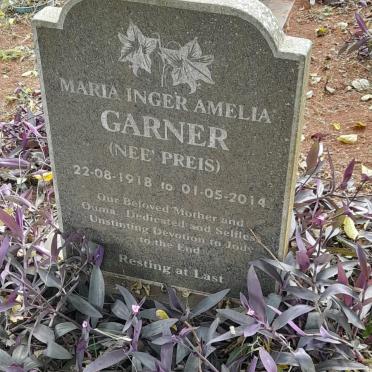 GARNER Maria Inger Amelia nee PREIS 1918-2014
