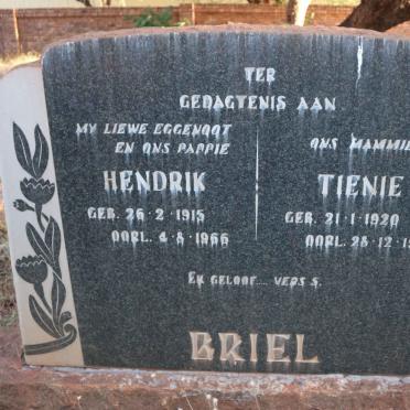 BRIEL Hendrik 1915-1966 &amp; Tienie 1920-1996
