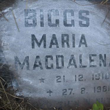 BIGGS Maria Magdalena 1910-1981