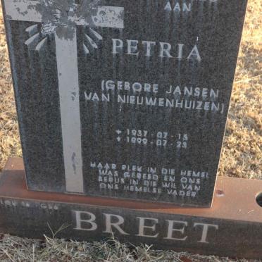 BREET Petria nee JANSEN VAN NIEUWENHUIZEN 1937-1999