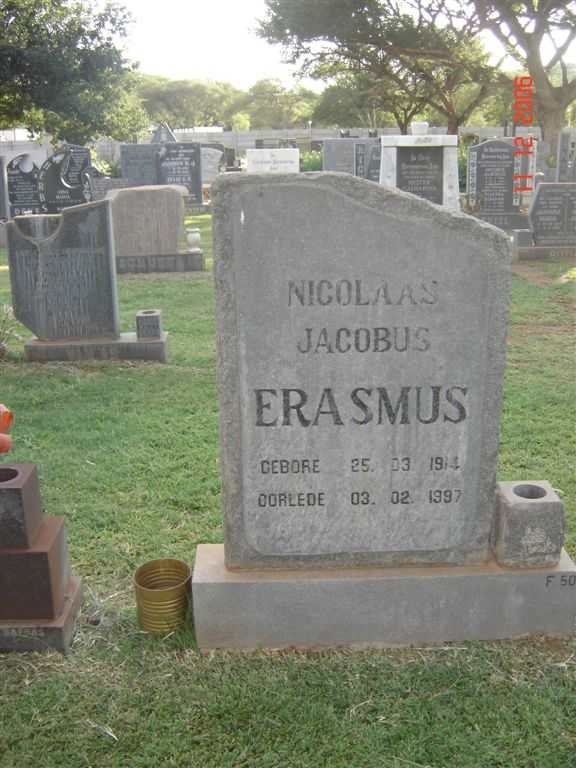 ERASMUS Nicolaas Jacobus 1914-1997