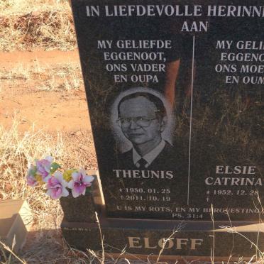 ELOFF Theunis 1950-2011 &amp; Elsie Catrina 1952-