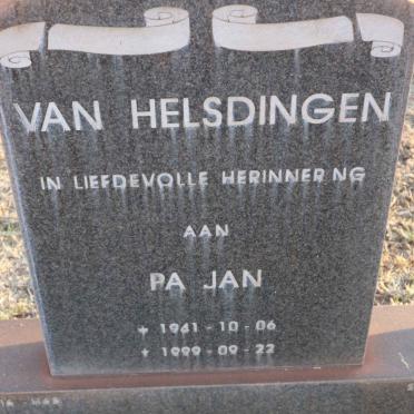 HELSDINGEN Jan, van 1941-1999