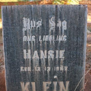KLEIN Hansie 1957-1957