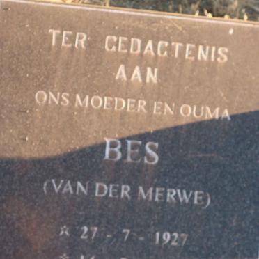 MERWE Bes, van der 1927-2001