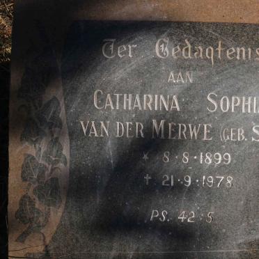 MERWE Catharina Sophia, van der nee SMIT 1899-1978