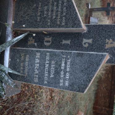 MARAIS Alida Francisca nee DE WAAL 1938-1982