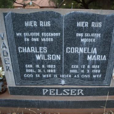 PELSER Charles Wilson 1923-1983 &amp; Cornelia Maria 1925-1988