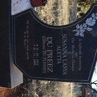 PREEZ Susanna Lasya Aletta, du nee DU PLESSIS 1912-2000