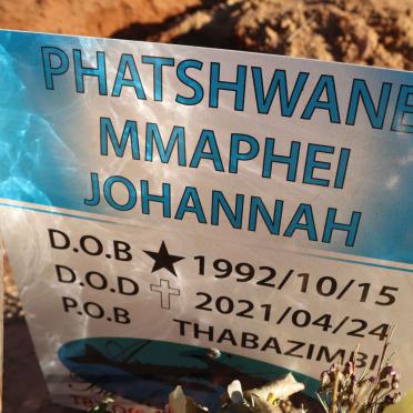PHATSHWANE Mmaphei Johannah 1992-2021
