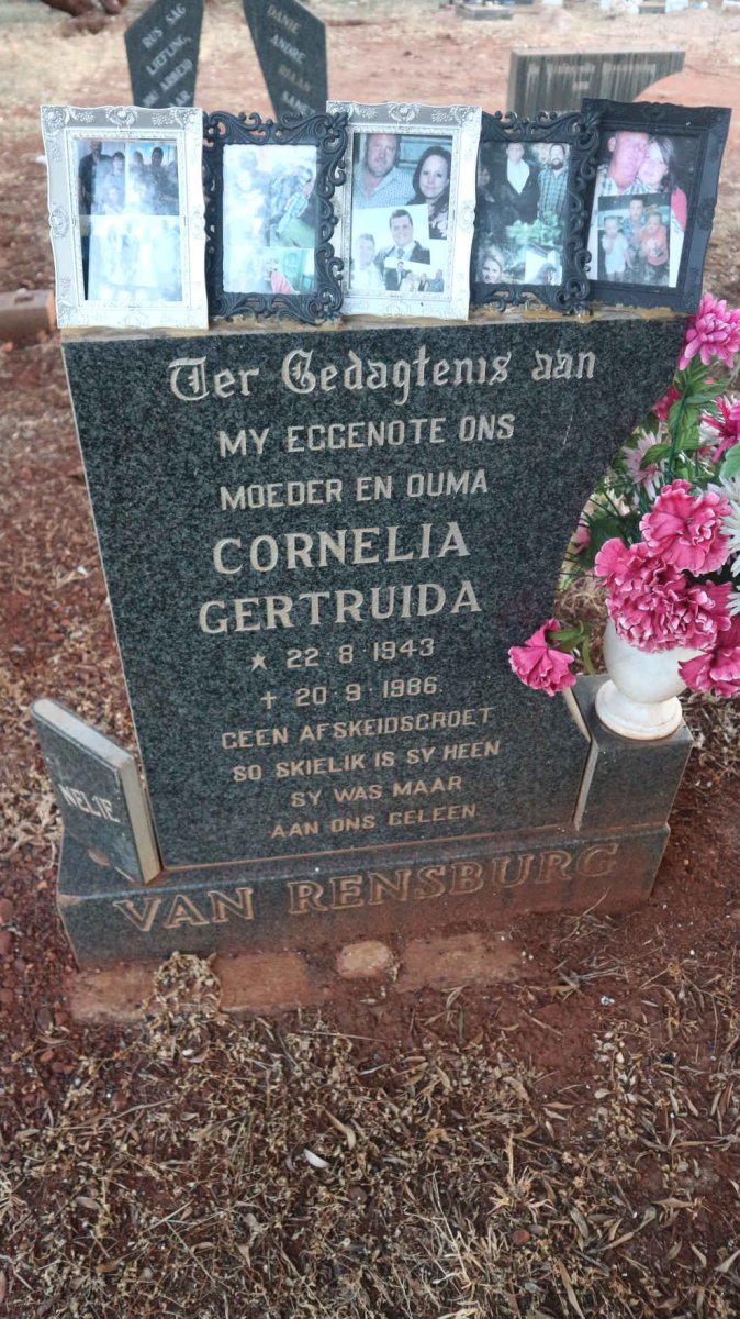RENSBURG Cornelia Gertruida, van 1943-1986